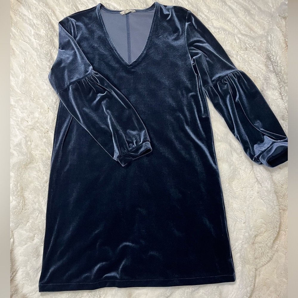 Madewell Blue velvet dress